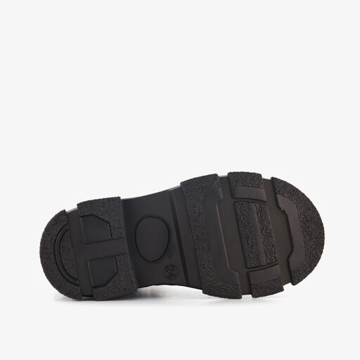 Leren meisjes veterboots zwart