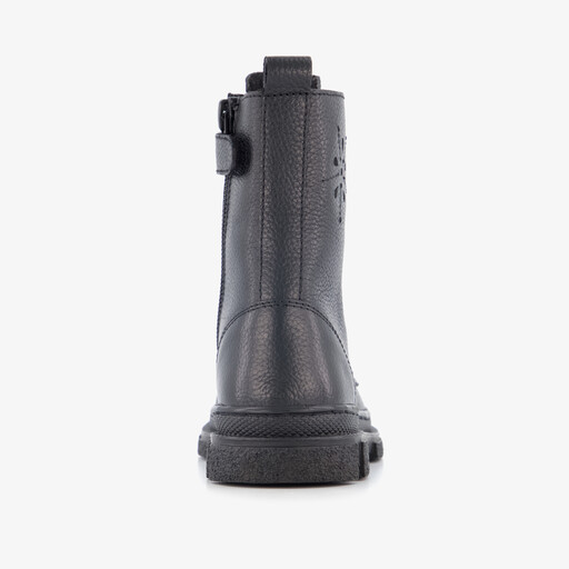 Leren meisjes veterboots zwart