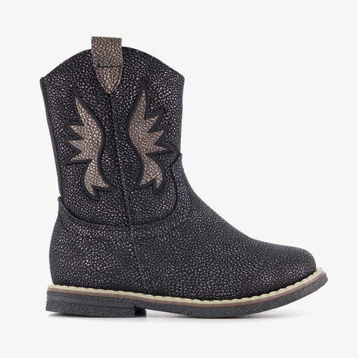 Meisjes western boots met glitters zwart