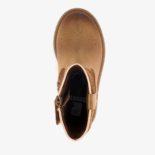 Leren meisjes western boots cognac