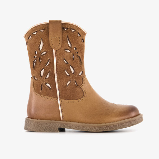 Leren meisjes western boots cognac