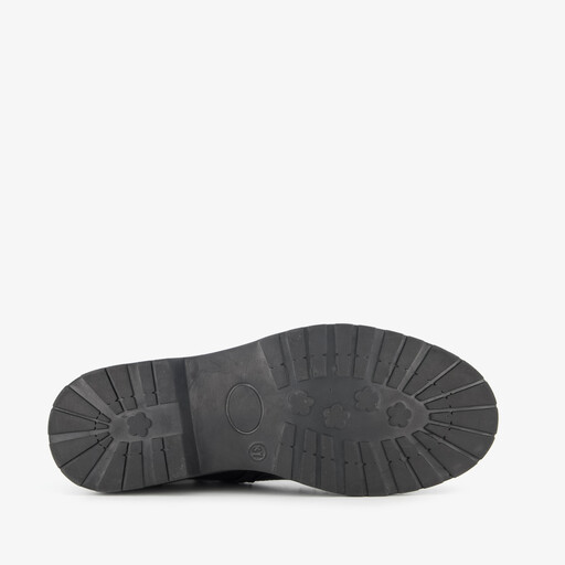 Leren dames veterboots zwart