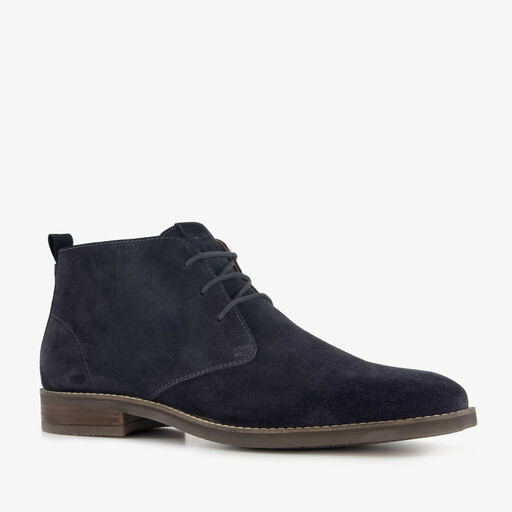 Van Beer leren heren veterschoenen blauw