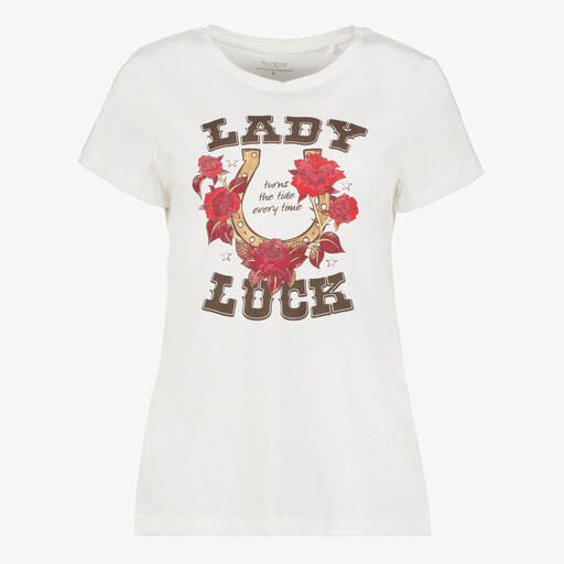 Dames T-shirt met opdruk wit