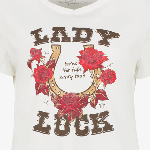 Dames T-shirt met opdruk wit