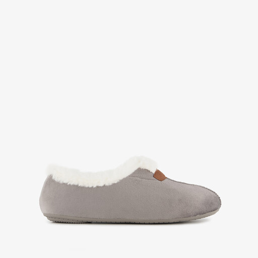Gevoerde dames pantoffels grijs