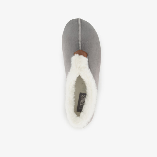 Gevoerde dames pantoffels grijs