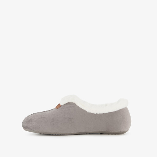 Gevoerde dames pantoffels grijs