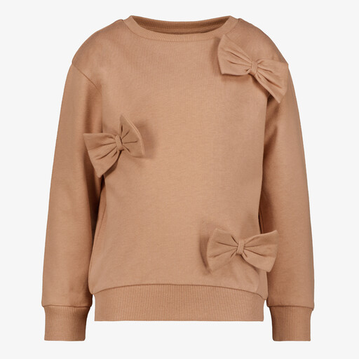 Meisjes sweaters met strikjes bruin