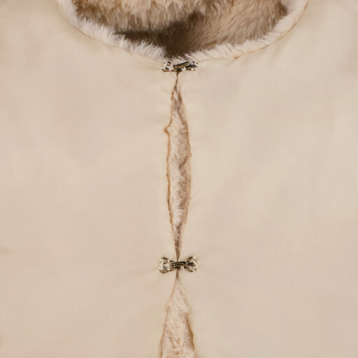 Meisjes gilet van imitatiebont beige