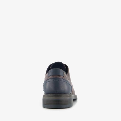 Heren veterschoenen slangenprint bruin