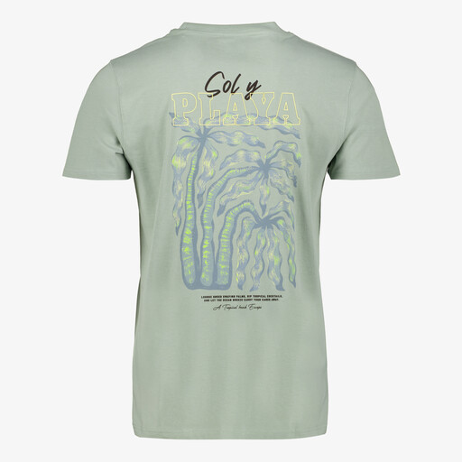 Heren T-shirt met backprint lichtgroen