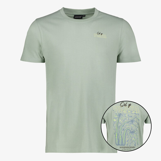 Heren T-shirt met backprint lichtgroen