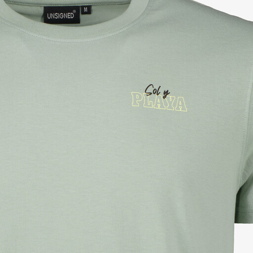 Heren T-shirt met backprint lichtgroen