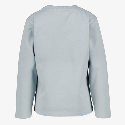 Jongens shirt met lange mouwen en wolvenkop blauw