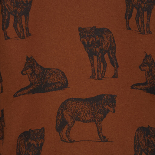 Jongens sweater met wolven bruin