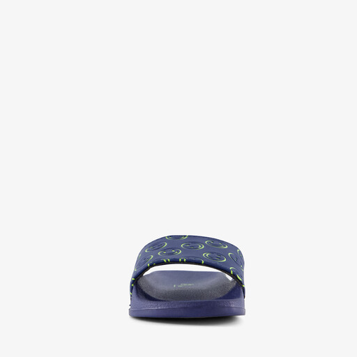 Kinder badslippers blauw met smiley