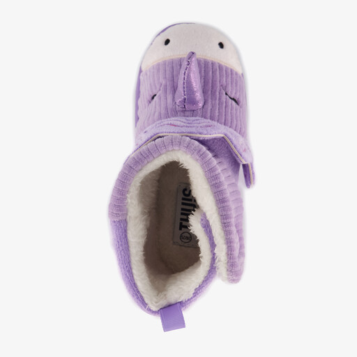 Unicorn pantoffels met antislipzool paars