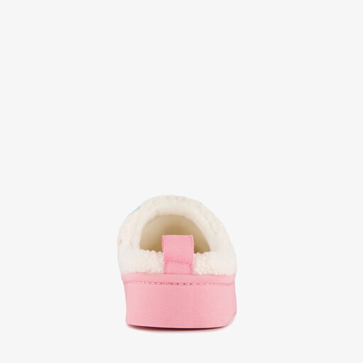 Teddy instap pantoffels met sterren wit roze