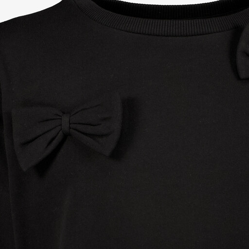 Meisjes sweater met strikjes zwart