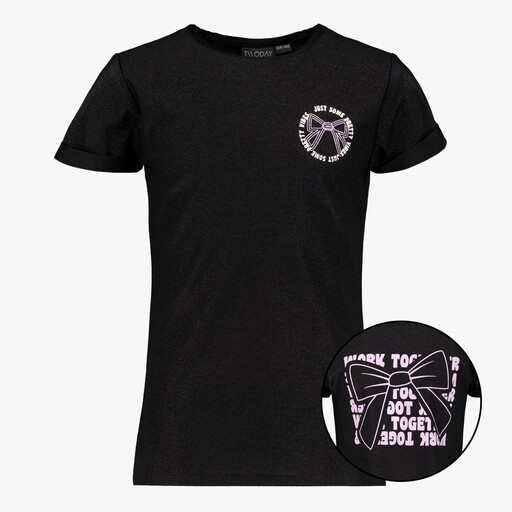 Meisjes T-shirt met backprint zwart