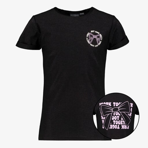 Meisjes T-shirt met backprint zwart