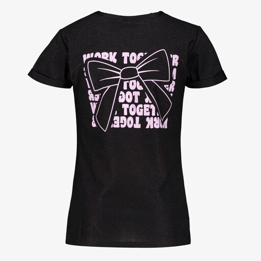 Meisjes T-shirt met backprint zwart