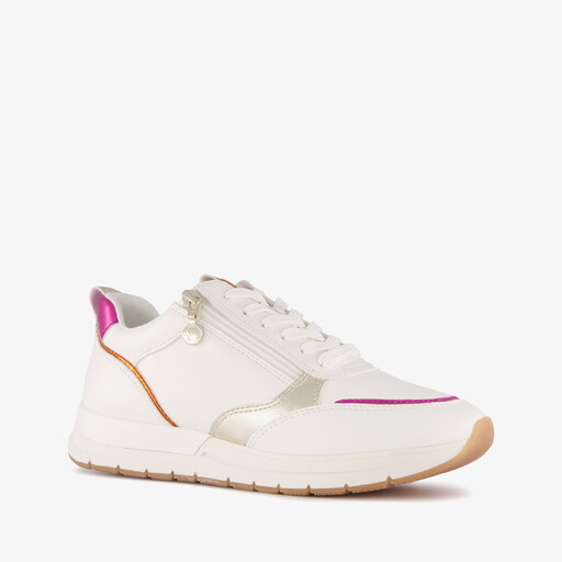 Dames sneakers wit metallic