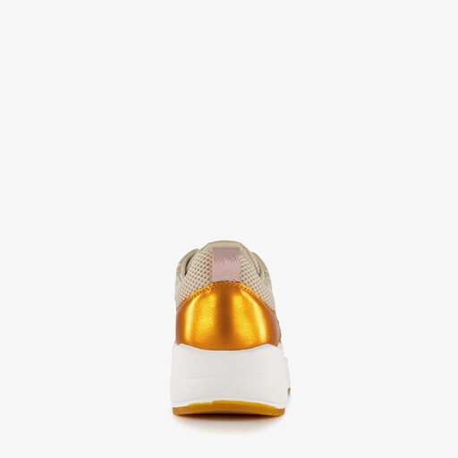 Leren dames dad sneakers metallic