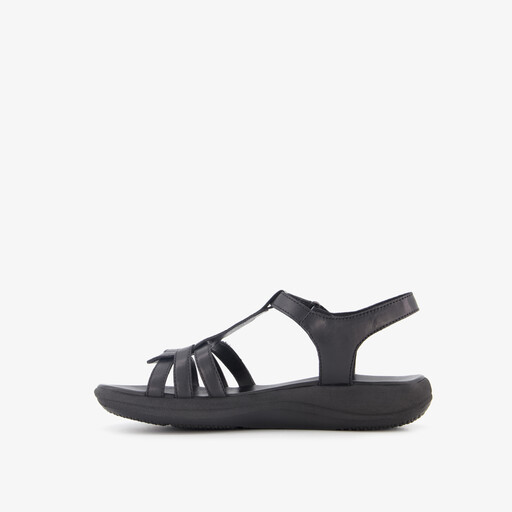 Leren dames sandalen zwart
