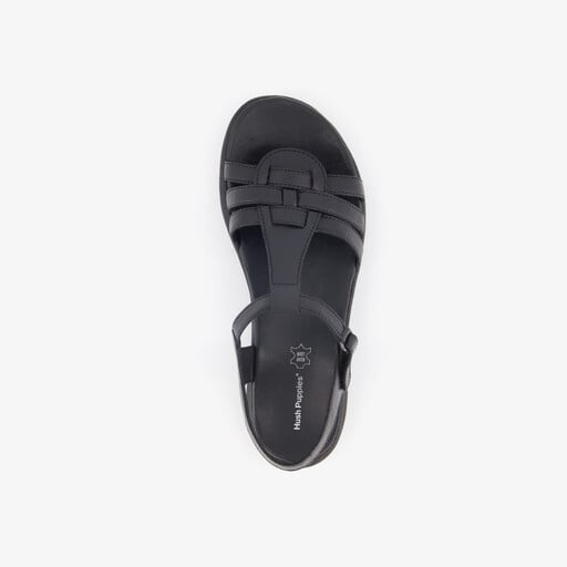 Leren dames sandalen zwart