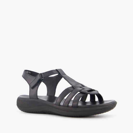Leren dames sandalen zwart