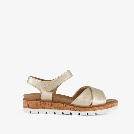 Leren dames sandalen goud