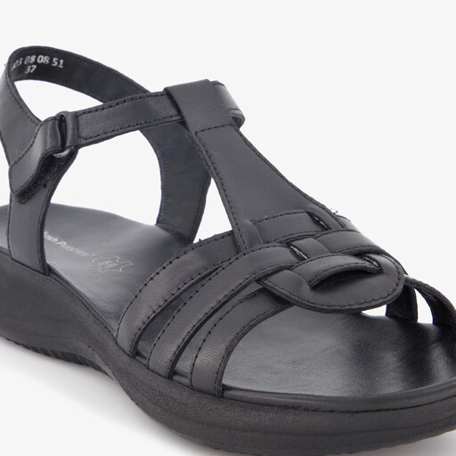 Leren dames sandalen zwart