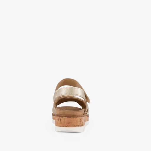 Leren dames sandalen goud
