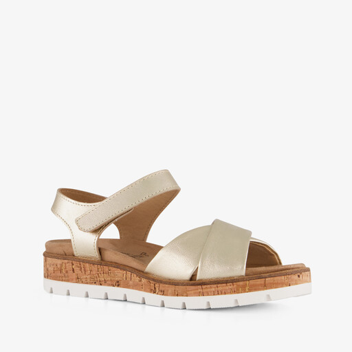 Leren dames sandalen goud