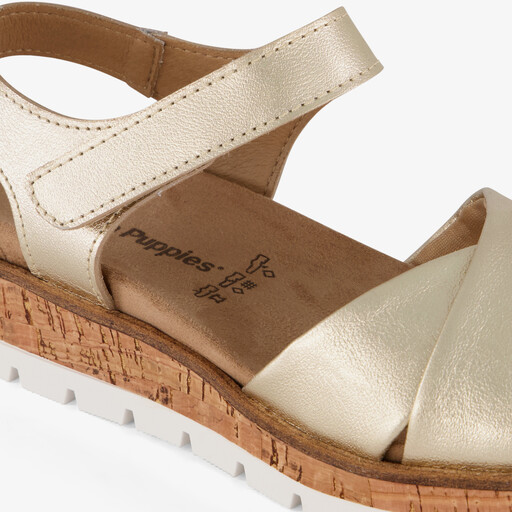 Leren dames sandalen goud