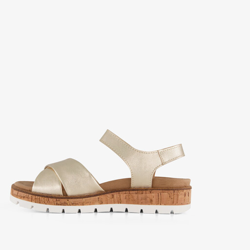 Leren dames sandalen goud