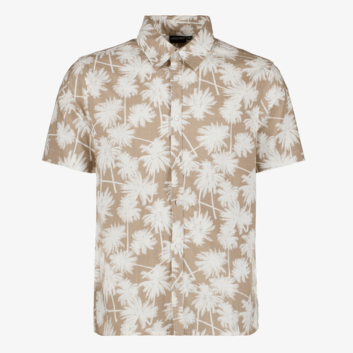 Heren overhemd korte mouw met palmbomen