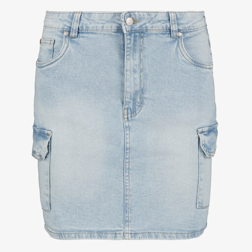 Dames denim cargo rok lichtblauw