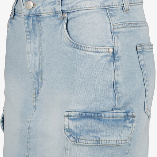 Dames denim cargo rok lichtblauw