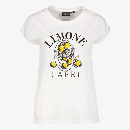 Dames T-shirt citroen wit