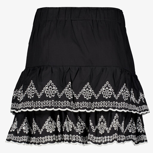 Dames rok met ruches zwart