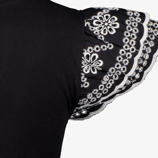 Dames top met vlindermouwen zwart