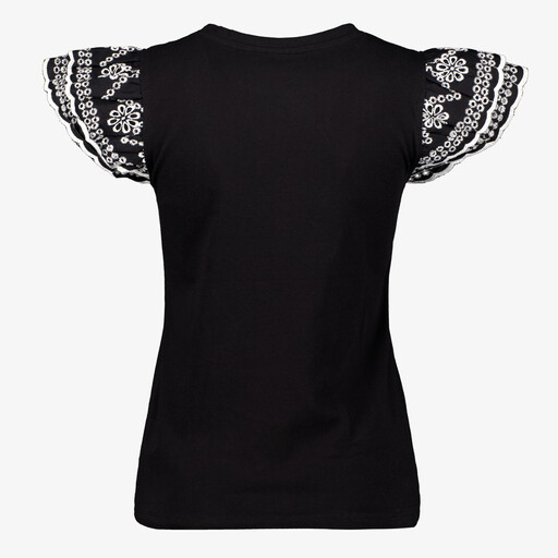 Dames top met vlindermouwen zwart