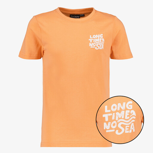 Jongens T-shirt met backprint oranje