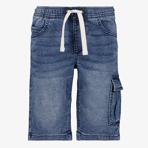 Jongens denim cargo short blauw
