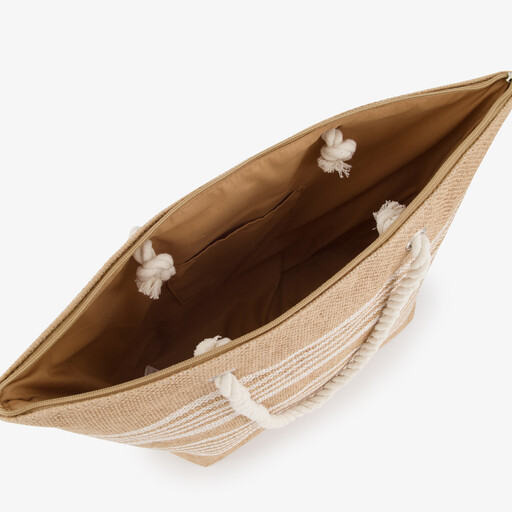 Dames shopper beige wit