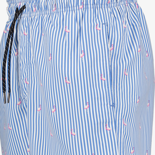 Gestreept heren zwemshort flamingo