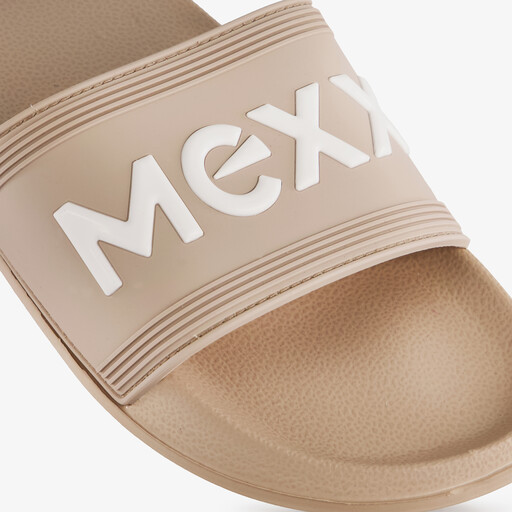 Dames badslippers beige wit